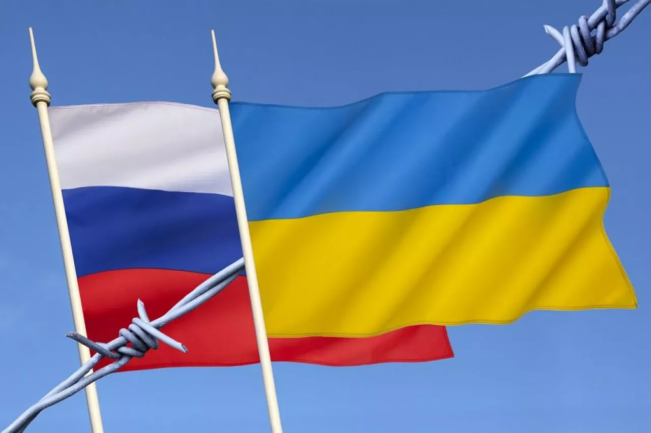 Flags of Russia and Ukraine - The ongoing crisis in Ukraine began on 21st November 2013