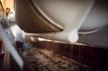 Close-up Of Grape Juice Flowing In Machinery