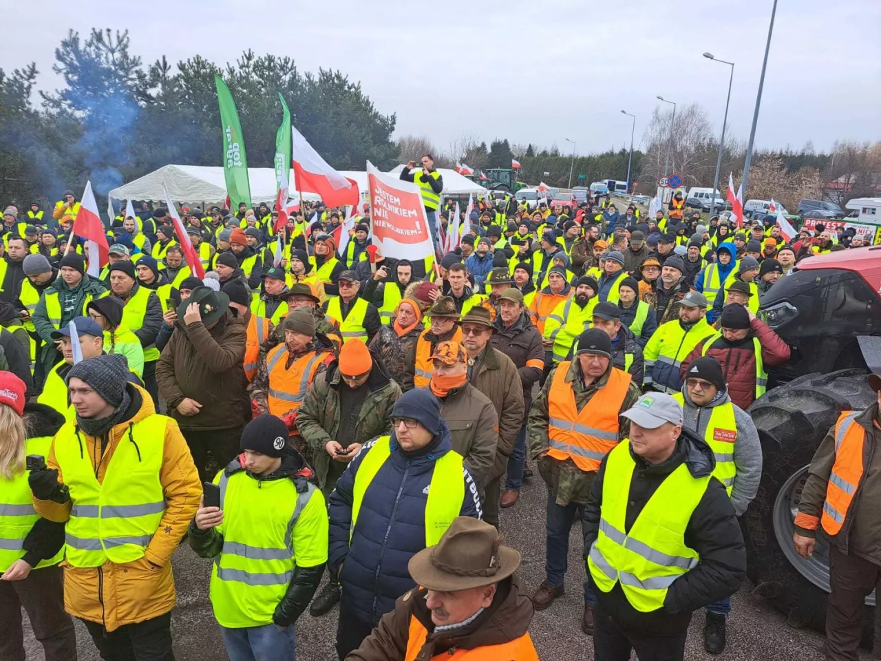 Protest rolników na granicy w Zosinie