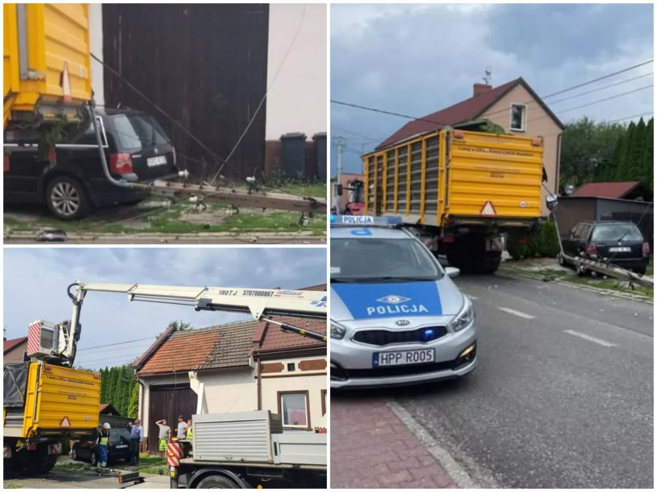 Traktorzysta nie wiedział, że zniszczył infrastrukturę drogową.