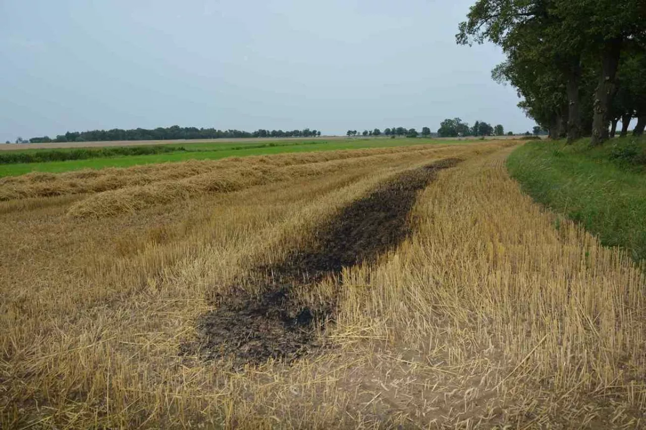 Właśnie po tym pożarze słomy na polu wpadł 25-latek.