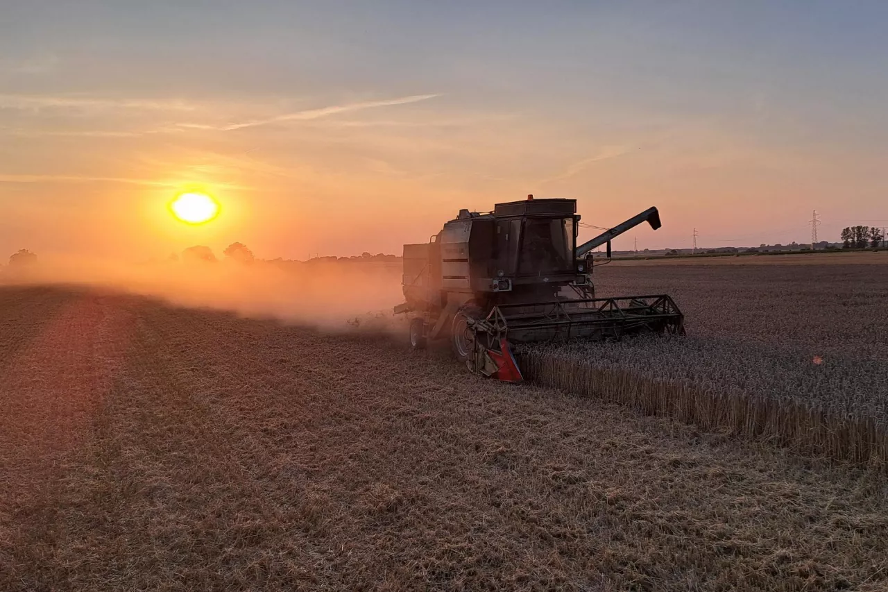 Kombajn zbożowy bez operatora wtoczył się na imprezę urodzinową (zdjęcie poglądowe)