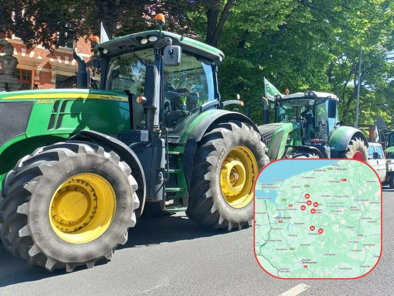 Protest rolników, mapa protestów