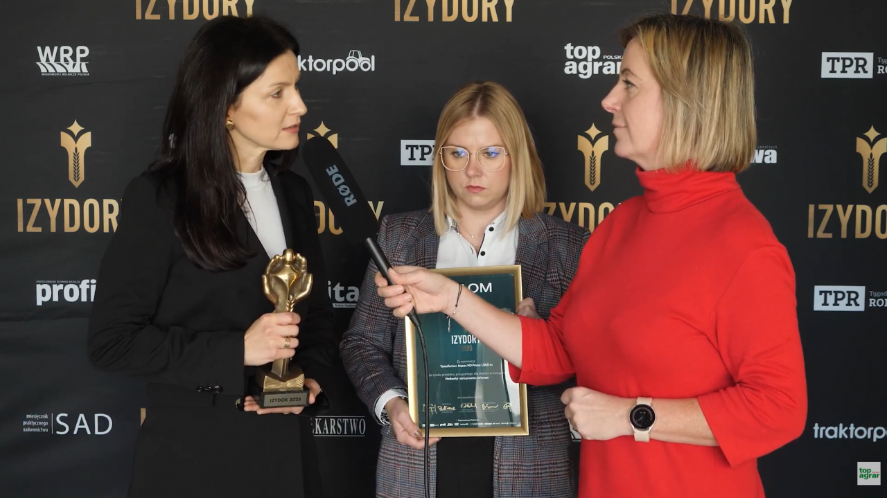 Wywiad Anny Kurek, redaktorki top agrar Polska, wraz z Agatą Jaracz oraz Martą Armatys z firmy Tama Polska, które odebrały plebiscyt Izydory 2025