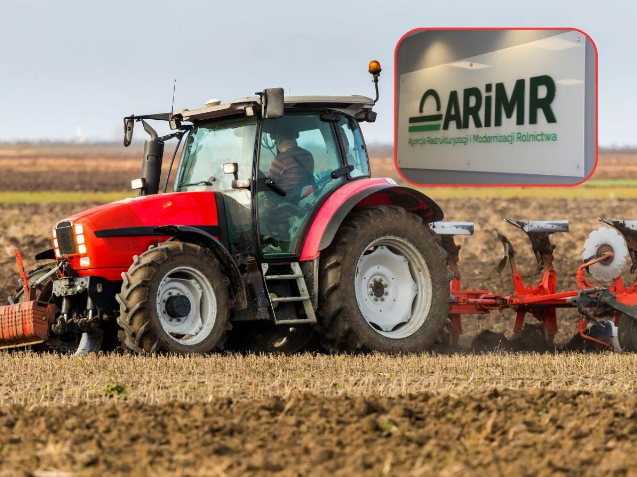 pole, traktor, logo ARiMR