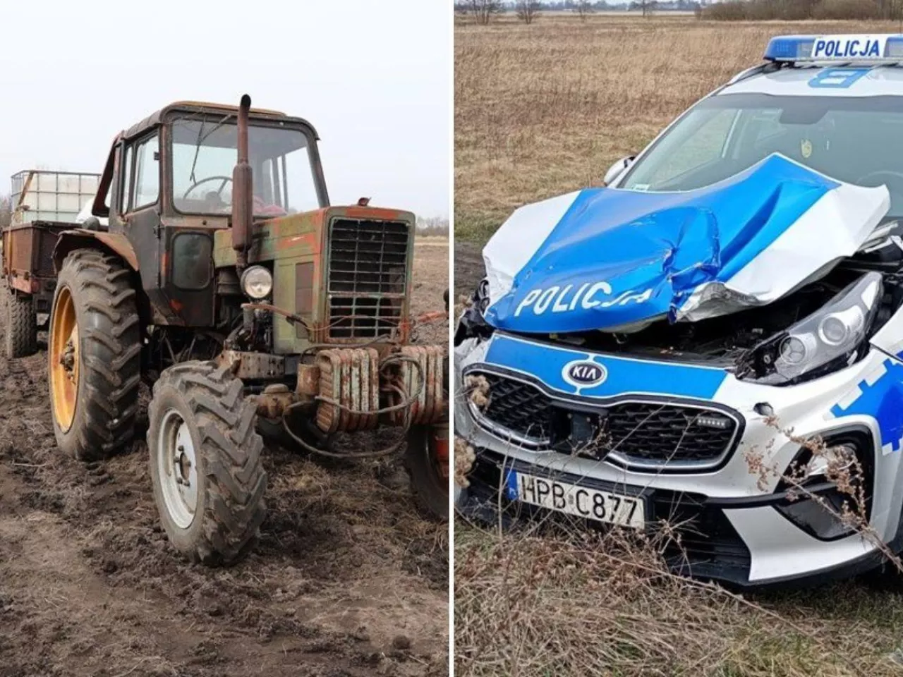  Uciekał traktorem i staranował radiowóz. Teraz grozi mu do 5 lat więzienia
